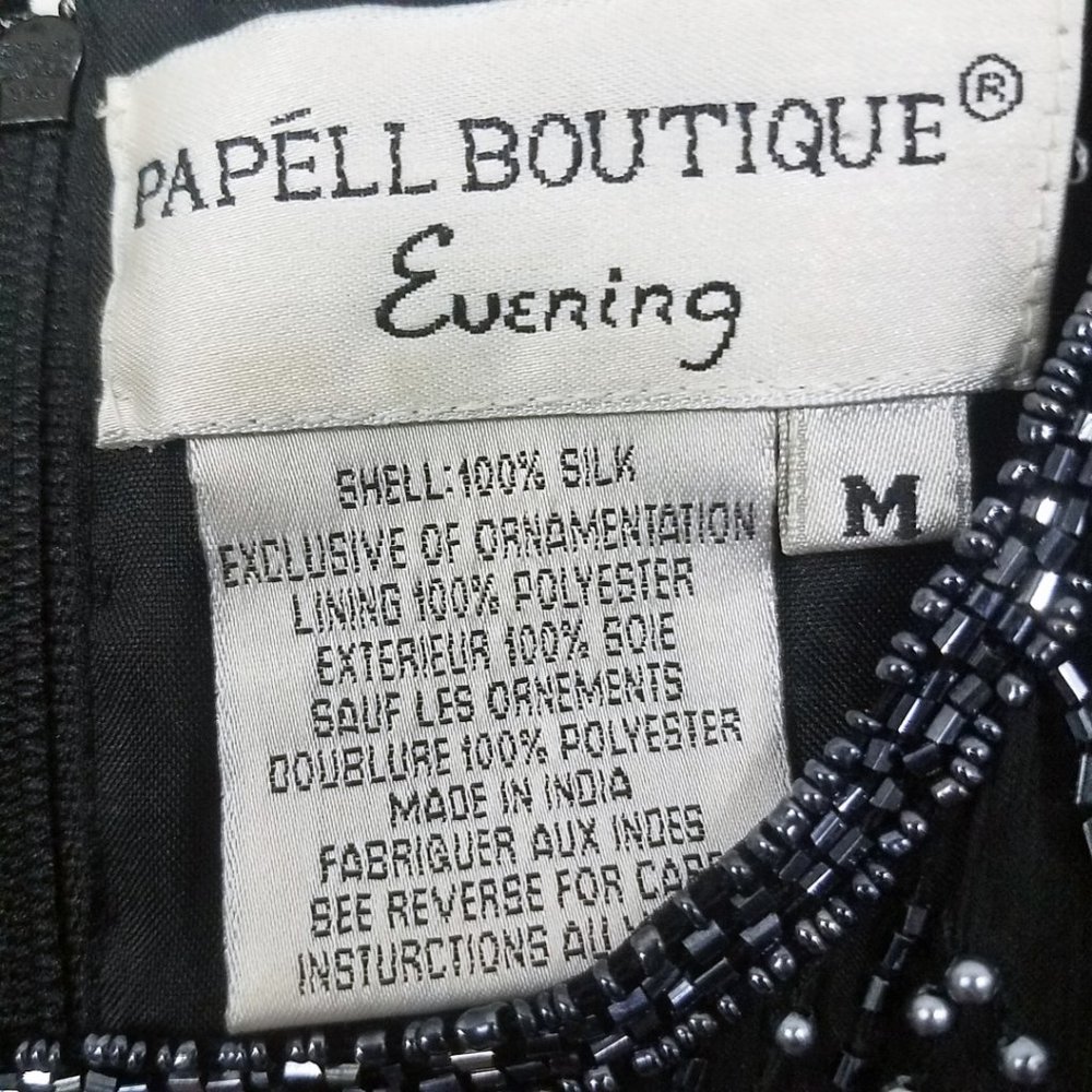 Pappell Boutique Evening Women's Formal Black Silk Beaded Top Blouse Bolero - Picture 8 of 8